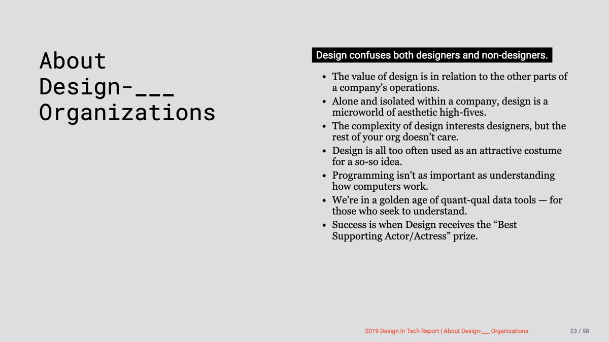 ?Design in Tech Report 2019 | Section 2 | About Design-___ Organizations